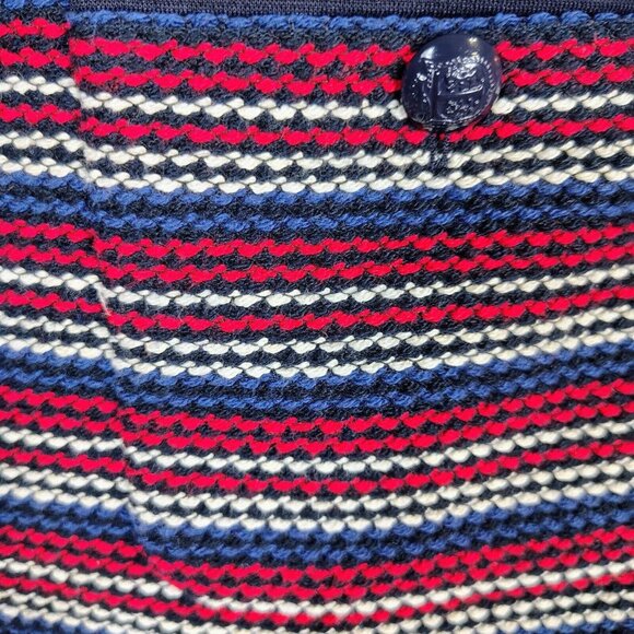 Talbots Blazer Womens Large Navy Red Striped Woven Tweed Stretch Business Casual - Picture 8 of 14